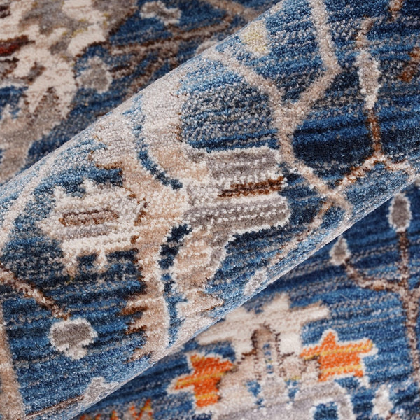 AMER Rugs Arcadia Northam ARC-5 Power-Loomed Machine Made Polyester Classic Oriental Rug Blue 2'7" x 10'