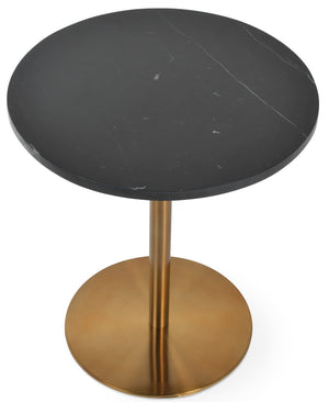 Soho Concept Ares End Table: Luxurious Black Marble & Gold Accent, Italian White Carrara Top, Chic Design Black,Gold,Brass  Soho-concept-dining-chair-13625