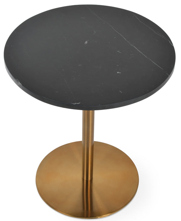 Soho Concept Ares End Table: Luxurious Black Marble & Gold Accent, Italian White Carrara Top, Chic Design Black,Gold,Brass  Soho-concept-dining-chair-13625