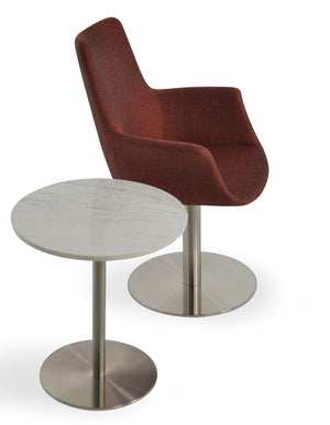 Soho Concept Ares End Table - Elegant Italian Marble Top With Brushed Stainless Steel Or Brass Gold Base White,Red  Soho-concept-dining-chair-13626