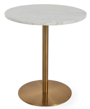 Soho Concept Ares End Table: Elegant White Carrara Marble Top With Stylish Gold Base - Modern Luxury Accent Piece White,Gold,Brass  Soho-concept-dining-chair-13627