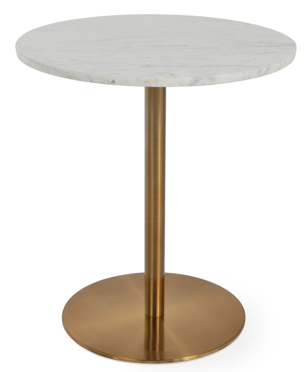 Soho Concept Ares End Table: Elegant White Carrara Marble Top With Stylish Gold Base - Modern Luxury Accent Piece White,Gold,Brass  Soho-concept-dining-chair-13627