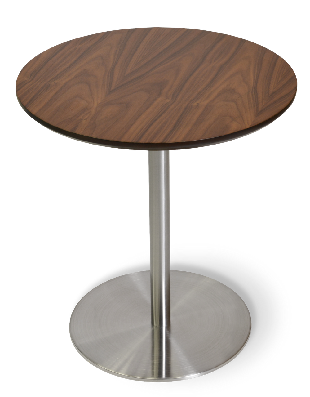 Soho Concept Ares End Table - Elegant Walnut Veneer Top With Modern Brushed Stainless Steel Base For Any Space Walnut  Soho-concept-dining-chair-13629