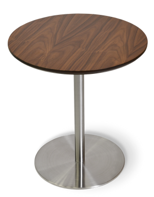 Soho Concept Ares End Table - Elegant Walnut Veneer Top With Modern Brushed Stainless Steel Base For Any Space Walnut  Soho-concept-dining-chair-13629