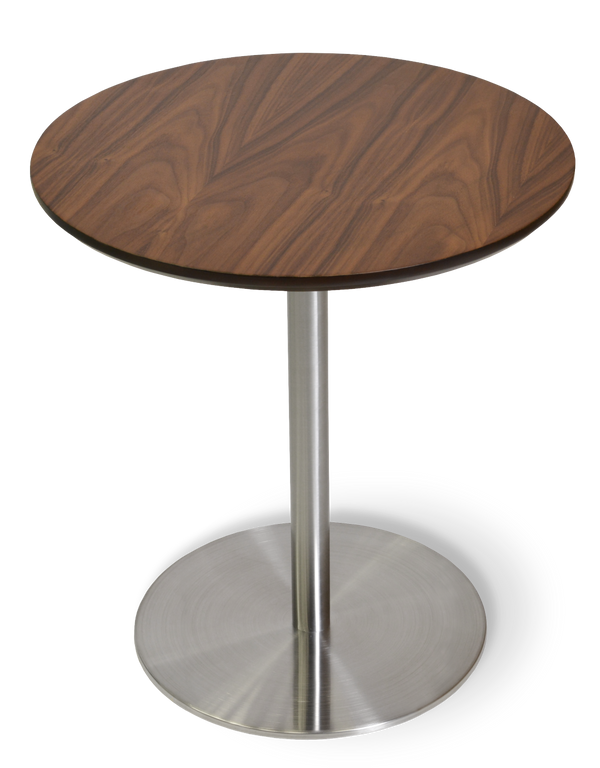 Soho Concept Ares End Table - Elegant Walnut Veneer Top With Modern Brushed Stainless Steel Base For Any Space Walnut  Soho-concept-dining-chair-13629