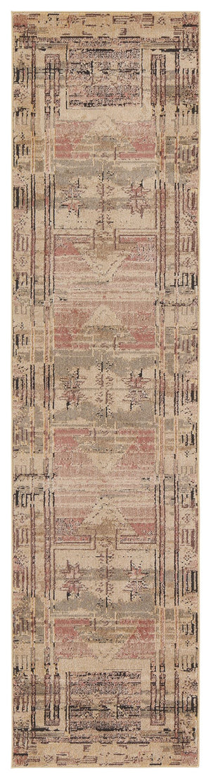 Jaipur Living Vibe by Jaipur Living Ankita Tribal Geometric Distressed Polypropylene Indoor Rug 2'6" x 10' RUG152666