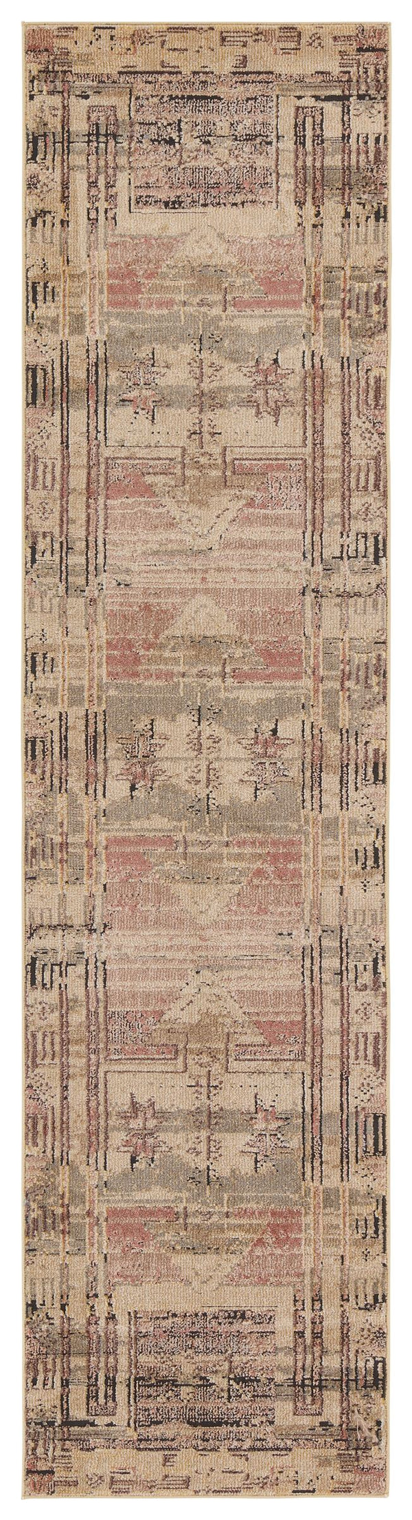 Jaipur Living Vibe by Jaipur Living Ankita Tribal Geometric Distressed Polypropylene Indoor Rug 2'6" x 10' RUG152666