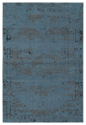 Jaipur Living Vibe by Jaipur Living Esposito Distressed Medallion Rug Southwestern Boho Room Blue 10'X14' RUG152699
