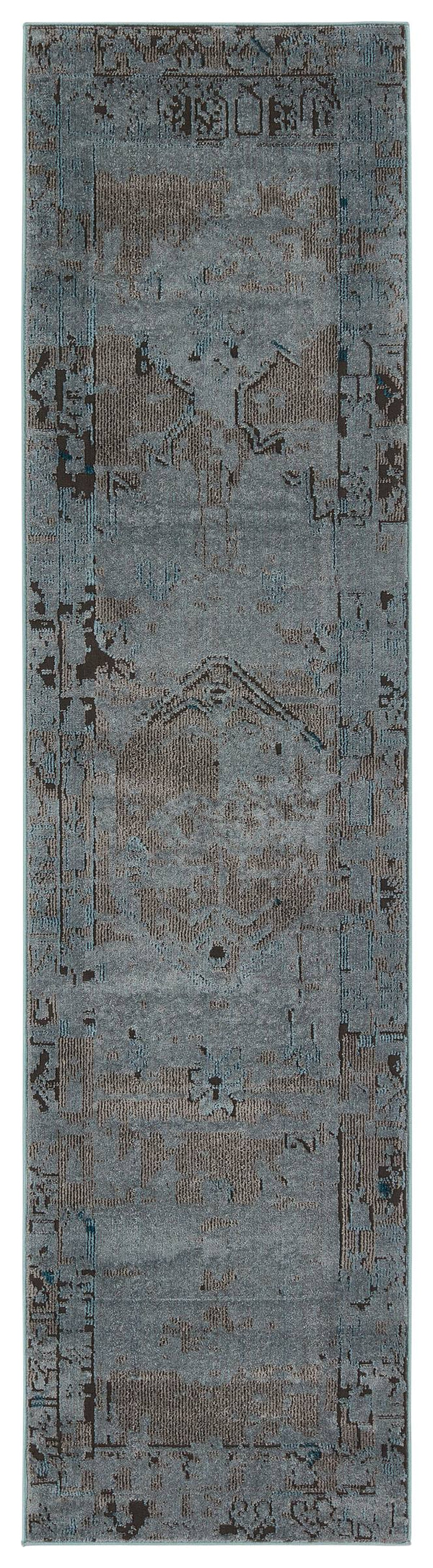 Jaipur Living Vibe by Jaipur Living Esposito Distressed Medallion Rug Southwestern Boho Room Blue 2'6"X10' RUG152694