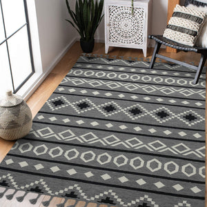 Artifacts Handwoven Wool Flatweave Rug Southwestern Tribal Motifs for Any Room Decor Style