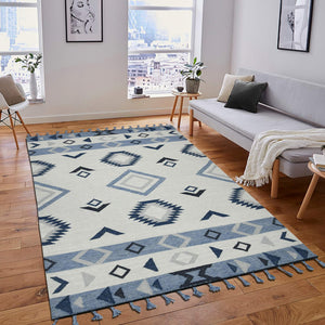 Artifacts Handwoven Wool Flatweave Rug Tribal Southwestern Pattern for Boho Living Spaces