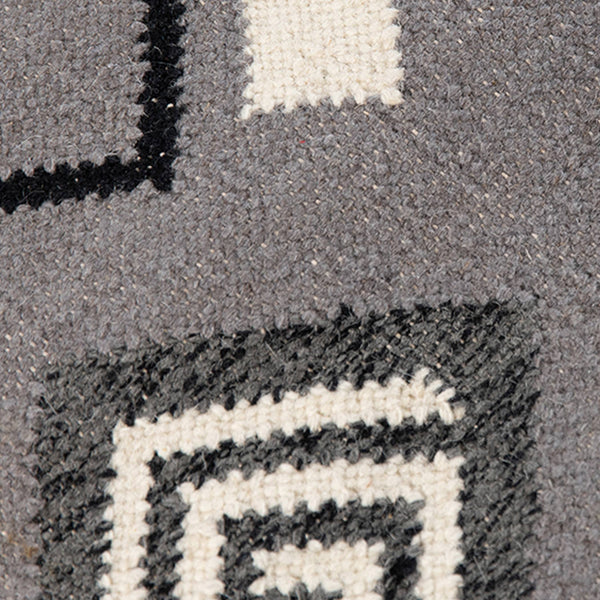 Artifacts Handwoven Wool Flatweave Rug with Tribal Motifs for Living Rooms and Entryways