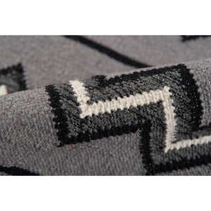 Artifacts Handwoven Wool Flatweave Rug with Tribal Motifs for Living Rooms and Entryways
