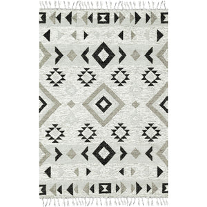 AMER Rugs Artifacts Handwoven Wool Flatweave Rug Southwestern Tribal Pattern for Any Room or Space 5' x 8' ARI30508