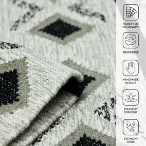 Artifacts Handwoven Wool Flatweave Rug Tribal Southwestern Geometric Boho Accent for Any Room