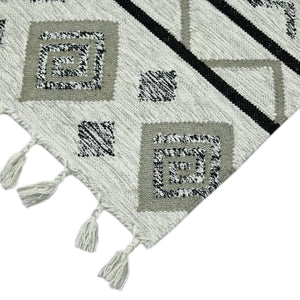 Artifacts Handwoven Wool Flatweave Rug Tribal Southwestern Geometric Boho Accent for Any Room