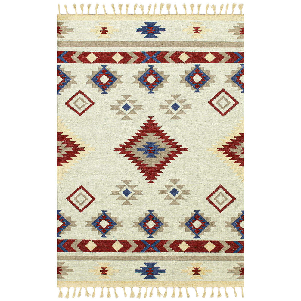 AMER Rugs Artifacts Handwoven Wool Flatweave Rug Tribal Southwestern Pattern for Home Decor 3' x 5' ARI60305