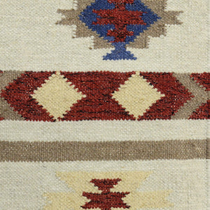 Artifacts Handwoven Wool Flatweave Rug Tribal Southwestern Pattern for Home Decor