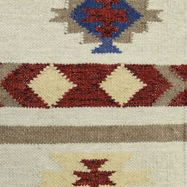 Artifacts Handwoven Wool Flatweave Rug Tribal Southwestern Pattern for Home Decor