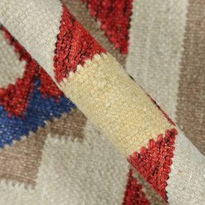 Artifacts Handwoven Wool Flatweave Rug Tribal Southwestern Pattern for Home Decor