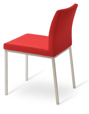 Soho Concept Aria Metal Dining Chair – Stylish Camira Blazer Wool Fabric, 10-year Guarantee, Versatile Finishes Red  Soho-concept-dining-chair-00686