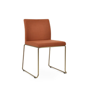Soho Concept Aria Wire Stackable Dining Chair - Chic Boucle, Velvet & Nubuck Fabrics, 10-year Guarantee, Stylish! Brass  Soho-concept-dining-chair-00260
