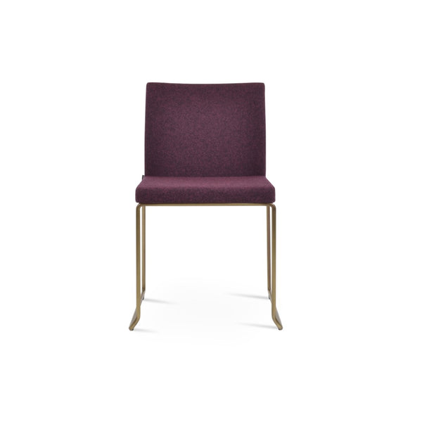 Soho Concept Aria Wire Stackable Chair - Elegant Wool Upholstered Design, 10-year Guarantee, Space-saving Style Brass  Soho-concept-dining-chair-00258