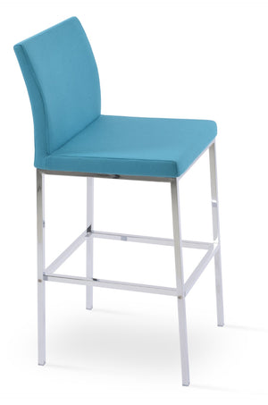 Soho Concept Aria Stackable Barstools & Counterstools In Camira Blazer Wool - 10-year Guarantee, Turquoise Finish Chrome,Turquoise  Soho-concept-dining-chair-10280