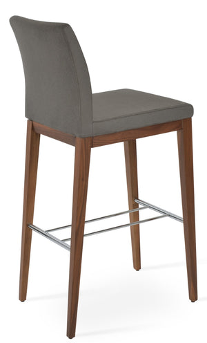 Soho Concept Aria Wood Barstools & Counterstools - Premium Fabrics, Solid Wood, 10-year Guarantee, Elegant Comfort Walnut,Grey  Soho-concept-dining-chair-10257