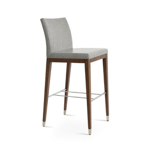 Soho Concept Aria Wood Barstools & Counterstools - Premium Fabrics, Solid Wood, 10-year Guarantee, Elegant Comfort Walnut,Chrome,Light Grey  Soho-concept-dining-chair-10266