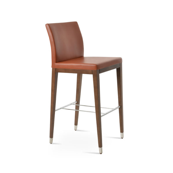Soho Concept Aria Wood Barstools & Counterstools - Premium Leatherette, Solid Wood Finishes, 2-year Warranty! Walnut,Chrome  Soho-concept-dining-chair-10264