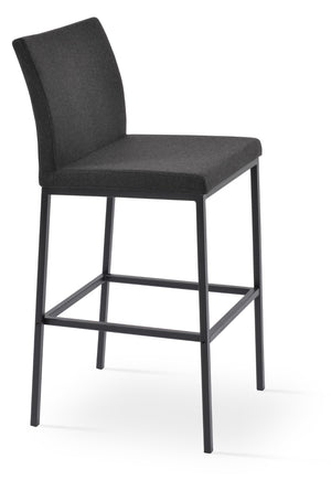 Soho Concept Aria Metal Barstools & Counterstools - Stylish Wool Fabric With 10-year Guarantee, Sleek Design Black  Soho-concept-dining-chair-10272