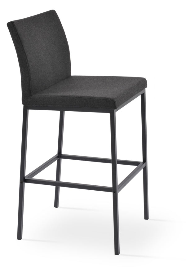 Soho Concept Aria Metal Barstools & Counterstools - Stylish Wool Fabric With 10-year Guarantee, Sleek Design Black  Soho-concept-dining-chair-10272