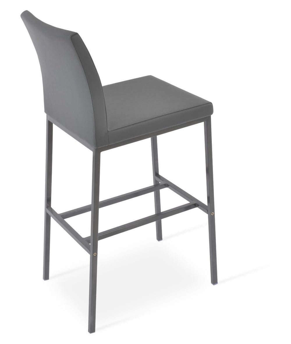 Soho Concept Aria Flat Barstools & Counterstools - Stylish Soft Grey Leatherette, 2-year Guarantee, Chrome Base White  Soho-concept-dining-chair-10354