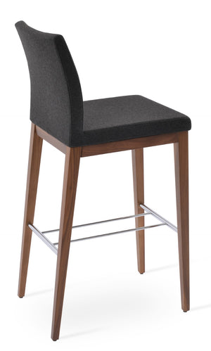Soho Concept Aria Barstools & Counterstools - Stylish Camira Blazer Wool Fabric, 10-year Guarantee, Walnut Base Walnut  Soho-concept-dining-chair-10277