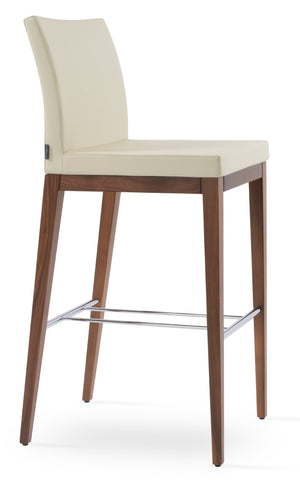 Soho Concept Aria Wood Barstools & Counterstools - Premium Fabrics, Solid Wood, 10-year Guarantee, Elegant Comfort Walnut,Cream  Soho-concept-dining-chair-10275