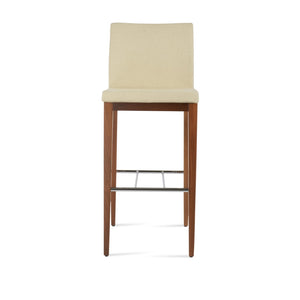 Soho Concept Aria Wood Dining Chair With Camira Yoredale Boucle Fabric & Leather – 10-year Guarantee, 350 Lbs Support Walnut,Beige  Soho-concept-dining-chair-10273