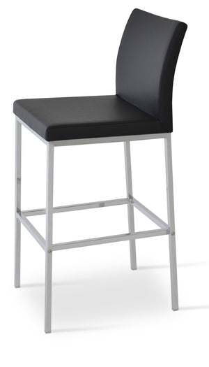 Soho Concept Aria Metal Stool - Stylish Bar & Counter Seating In Durable Camira Boucle Fabric With 10-year Warranty Chrome,Black  Soho-concept-dining-chair-10284