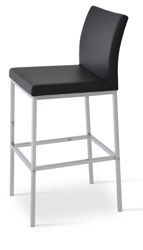 Soho Concept Aria Metal Stool - Stylish Bar & Counter Seating In Durable Camira Boucle Fabric With 10-year Warranty Chrome,Black  Soho-concept-dining-chair-10284