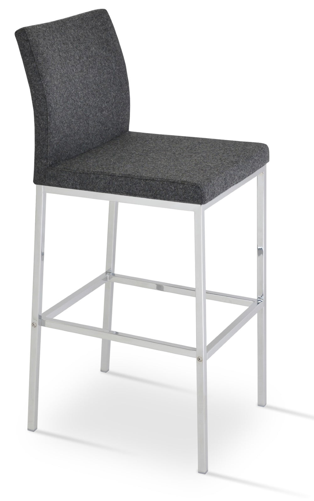 Soho Concept Aria Metal Dining Chair With Camira Blazer Wool Fabric - Stylish Barstools, 10-year Guarantee! Chrome,Dark Grey  Soho-concept-dining-chair-10286