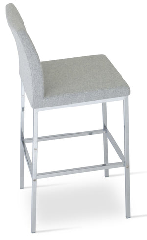 Soho Concept Zeyno Chrome Barstools & Counterstools - Stylish Camira Blazer Wool, 10-year Guarantee, Durable Design Chrome,Silver  Soho-concept-dining-chair-10287
