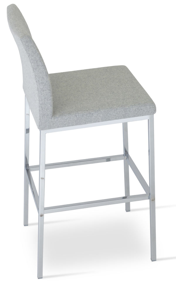 Soho Concept Zeyno Chrome Barstools & Counterstools - Stylish Camira Blazer Wool, 10-year Guarantee, Durable Design Chrome,Silver  Soho-concept-dining-chair-10287