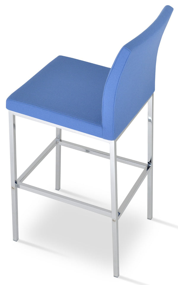 Soho Concept Aria Metal Dining Chair With Camira Blazer Wool Fabric - Stylish Barstools, 10-year Guarantee! Chrome,Blue  Soho-concept-dining-chair-10288