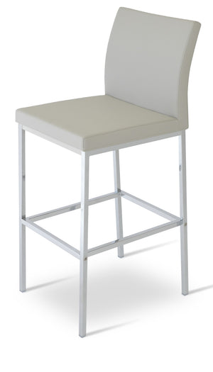 Soho Concept Aria Flat Chair Barstools & Counterstools - Stylish Leatherette, Chrome Finish, 2-year Warranty! Chrome,Light Grey  Soho-concept-dining-chair-10289