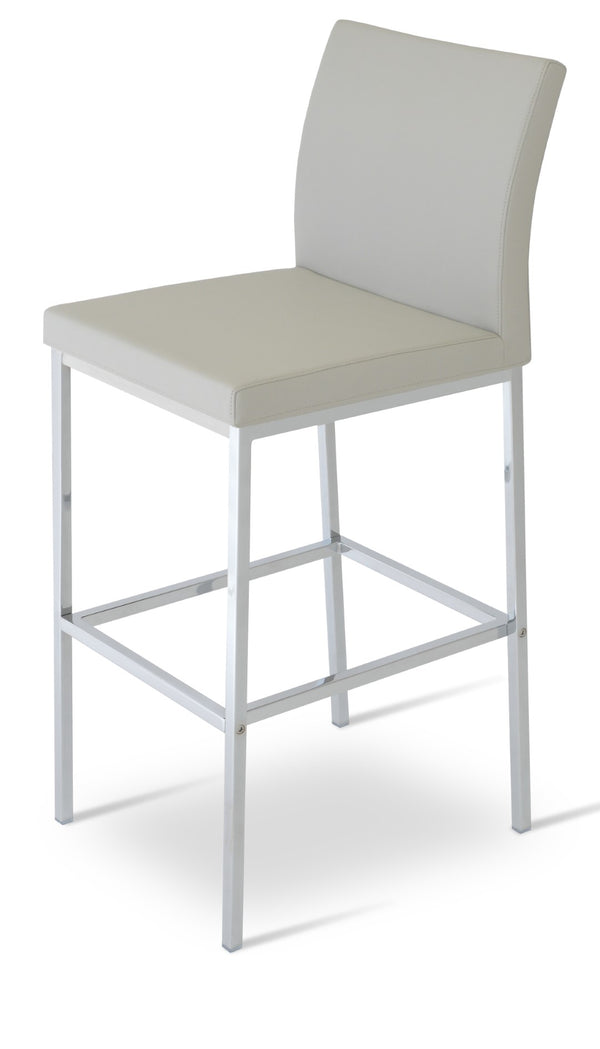 Soho Concept Aria Flat Chair Barstools & Counterstools - Stylish Leatherette, Chrome Finish, 2-year Warranty! Chrome,Light Grey  Soho-concept-dining-chair-10289