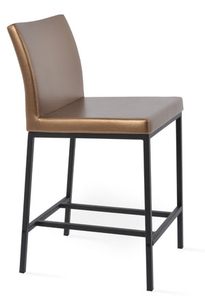 Soho Concept Aria Metal Stool - Stylish Bar & Counter Seating With Premium Fabrics, 10 Year Guarantee, Chic Colors Black,Gold  Soho-concept-dining-chair-10290