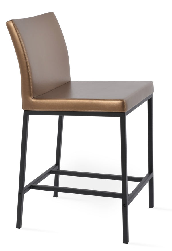 Soho Concept Aria Metal Stool - Stylish Bar & Counter Seating With Premium Fabrics, 10 Year Guarantee, Chic Colors Black,Gold  Soho-concept-dining-chair-10290