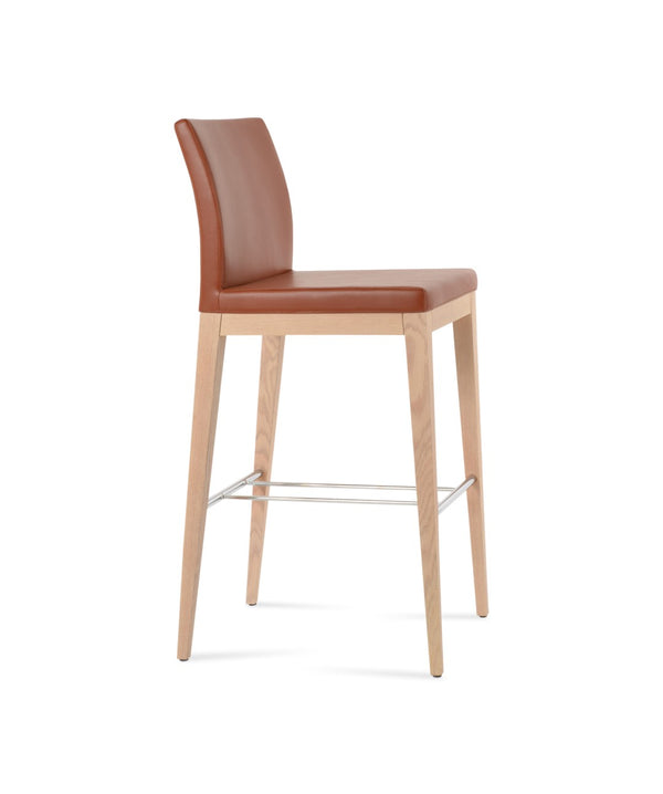 Soho Concept Aria Wood Barstools & Counterstools - Premium Leatherette, Solid Wood Finishes, 2-year Warranty! Ash,Natural,Chrome  Soho-concept-dining-chair-10305