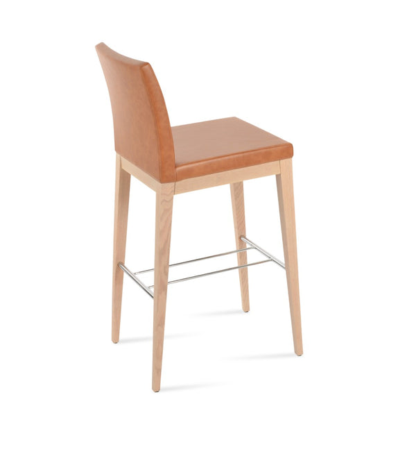 Soho Concept Aria Wood Stool Collection: Stylish Bar & Counter Stools, Solid Wood, 5-year Guarantee, 400 Lbs Capacity Ash,Natural,Chrome  Soho-concept-dining-chair-10307