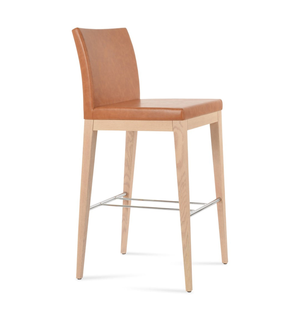 Soho Concept Aria Wood Stool Collection: Stylish Bar & Counter Stools, Solid Wood, 5-year Guarantee, 400 Lbs Capacity Ash,Natural,Chrome  Soho-concept-dining-chair-10307